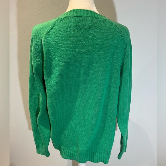 Vintage Braemar International Cotton Crewneck Kelly Green Sweater Size Medium - Picture 2 of 8